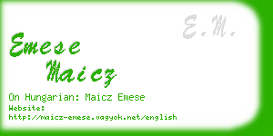 emese maicz business card